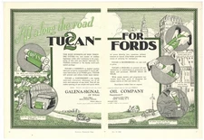 1926 Ads F&B of PG: Galena Signal Oil TRUE CENTERFOLD & Cincinnati Globe, Quaker