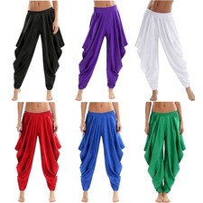 Women Trousers Satiny Dance Costume Festival Bloomers Stage Performance Loose