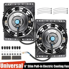 6" Electric Cooling Radiator Slim Pull-in Fan 12V 80W Reversible Kit Universal