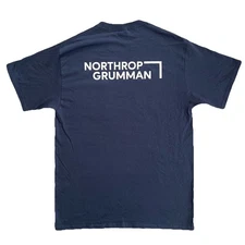 Northrop Grumman Logo Pocket T Shirt Port & Company PC61 Navy Cotton Men’s M