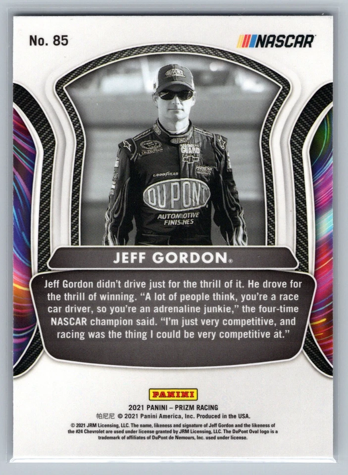 2021 PANINI PRIZM NASCAR RACING JEFF GORDON LEGENDS#85 - Image 2 of 2