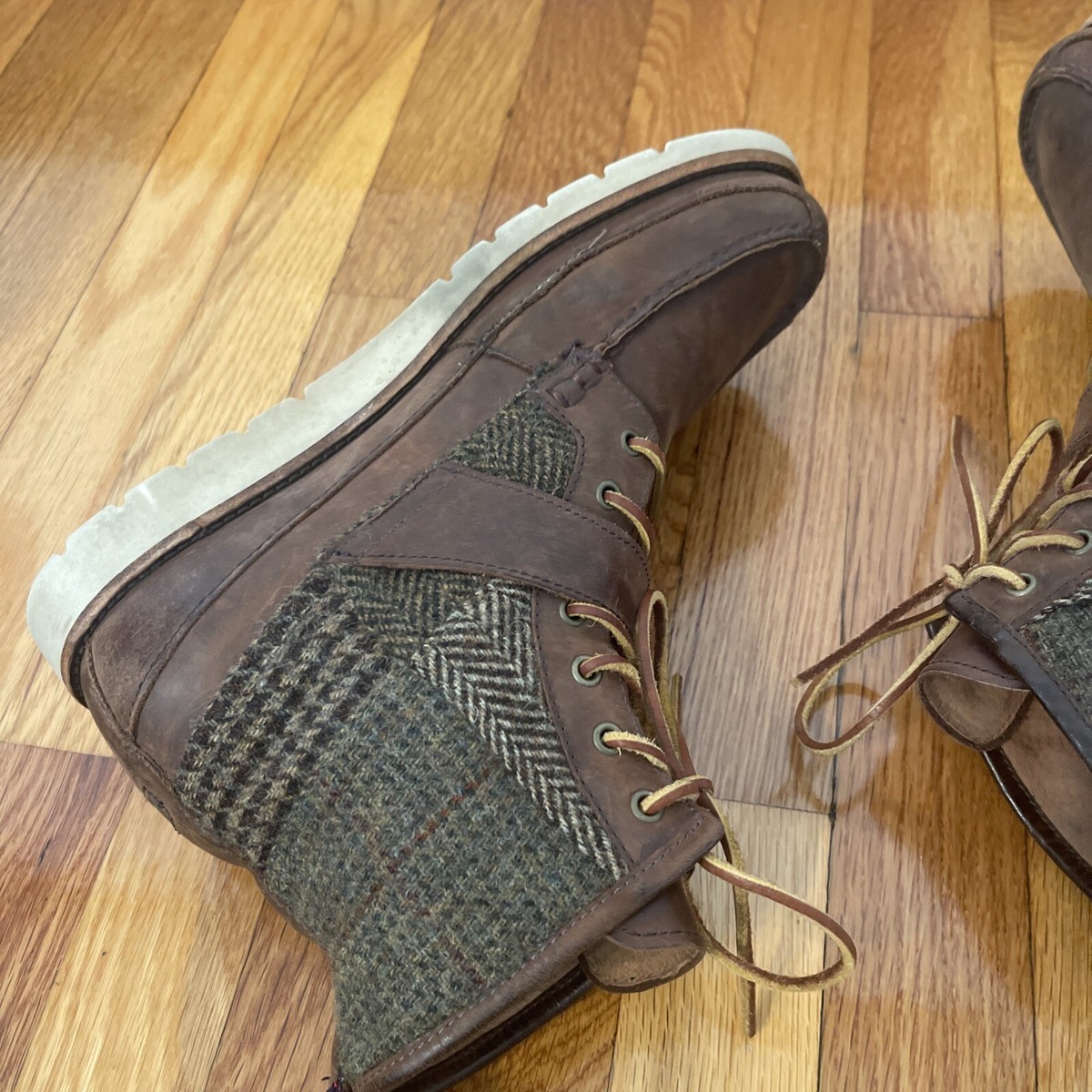 Polo Ralph Lauren Men’s Sz 10 D Saddleworth Boots Brown Leather Lace Up rare Polo Ralph Lauren Lace Up Brown Boots for Men for Sale  main image 4