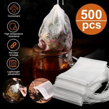 500pcs Disposable Empty Tea Bags Tea Filter Bags Drawstring Seal Tea Infusers