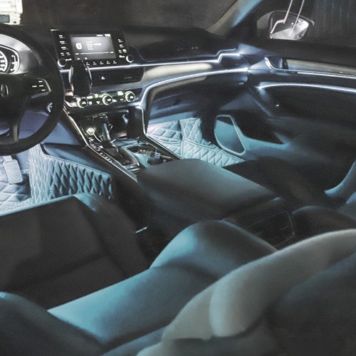 2M Car Interior LED Neon Lights Decor Atmosphere EL Wire String Strip Lamp White - Foto 13 di 19