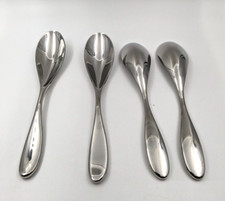 Quenelle / Rocher spoon Set, Professional Chef Spoons.  4 Piece   Large Silver