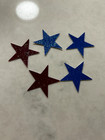 20 Red And Blue Stars Glitter Die Cuts Punchies Confetti Cardstock