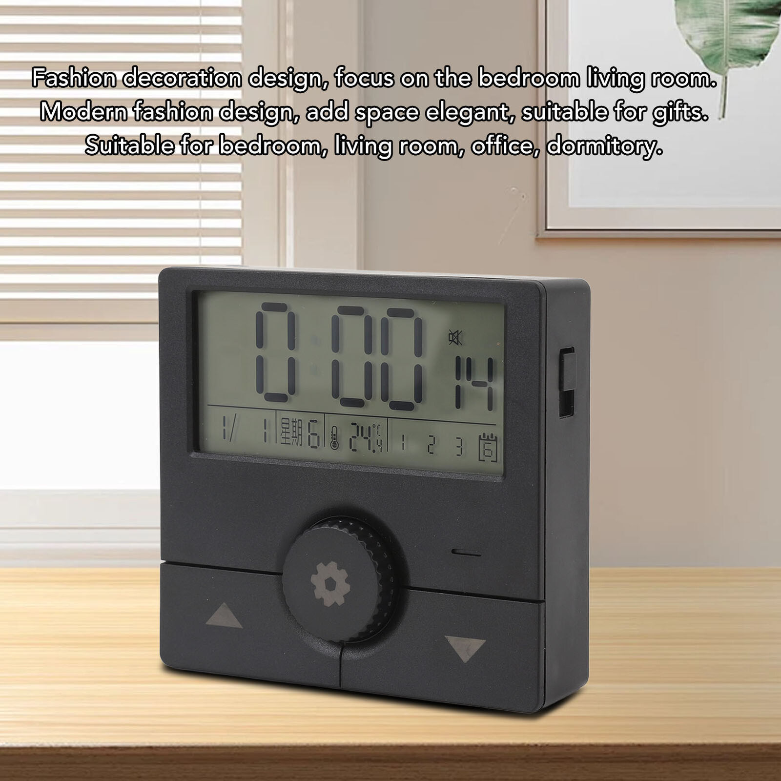 Digital LED Alarm Clock with Time, Date, Week & Temperature Display