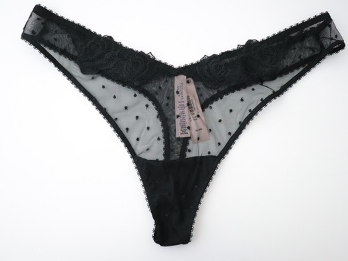 Victoria's Secret Sheer Mesh Lace High-Leg Thong Panty 2 Lot MEDIUM - Picture 2 of 9