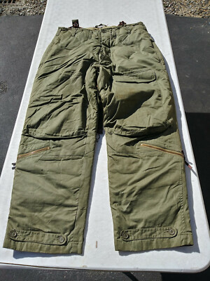 WW2 USAAF A-8 Winter Flight Trousers w/ Suspenders Size 40 MFG Ben