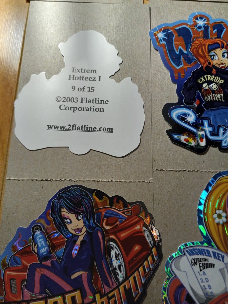 Extrem Hotteez Y2K Girls 2003 Vending Stickers - Full set of 15