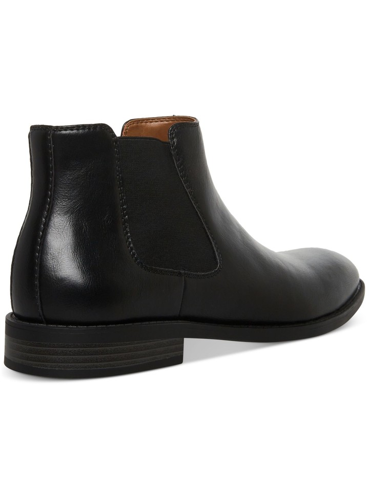 MADDEN Mens Black Cushioned Goring Maxxin Round Toe Block Heel Chelsea 10 M eBay