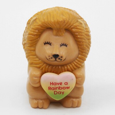 LION Have a Rainbow Day Heart - Valentine's Day Russ Berrie Miniature Figure