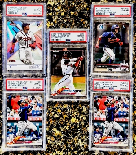 2017 2018 Ronald Acuna Jr PSA 10 Rookie RC Lot Topps Bowman Atlanta Braves
