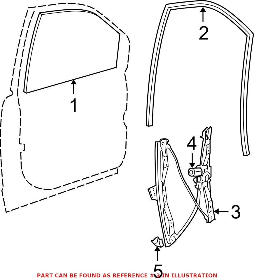 Regulador de ventana de puerta izquierda para conductor delantero Mopar genuino OEM para Chrysler Dodge Ram Foto 2 de 2