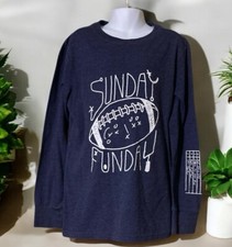 Boys Cat Jack Blue Long Sleeve Graphic Cotton Blend Pullover T-Shirt M 8/10