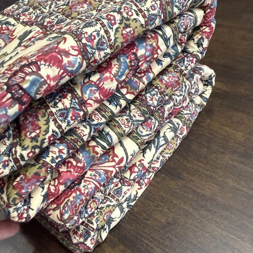 POTTERY BARN ANJA KALAMKARI QUILTED KING PILLOW SHAM SET (2) FLORAL PAISLEY - Picture 5 of 14