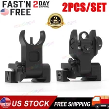 Low Profile Flip-up Metal Tactical Sight Folding Iron Sights Front and Rear Set