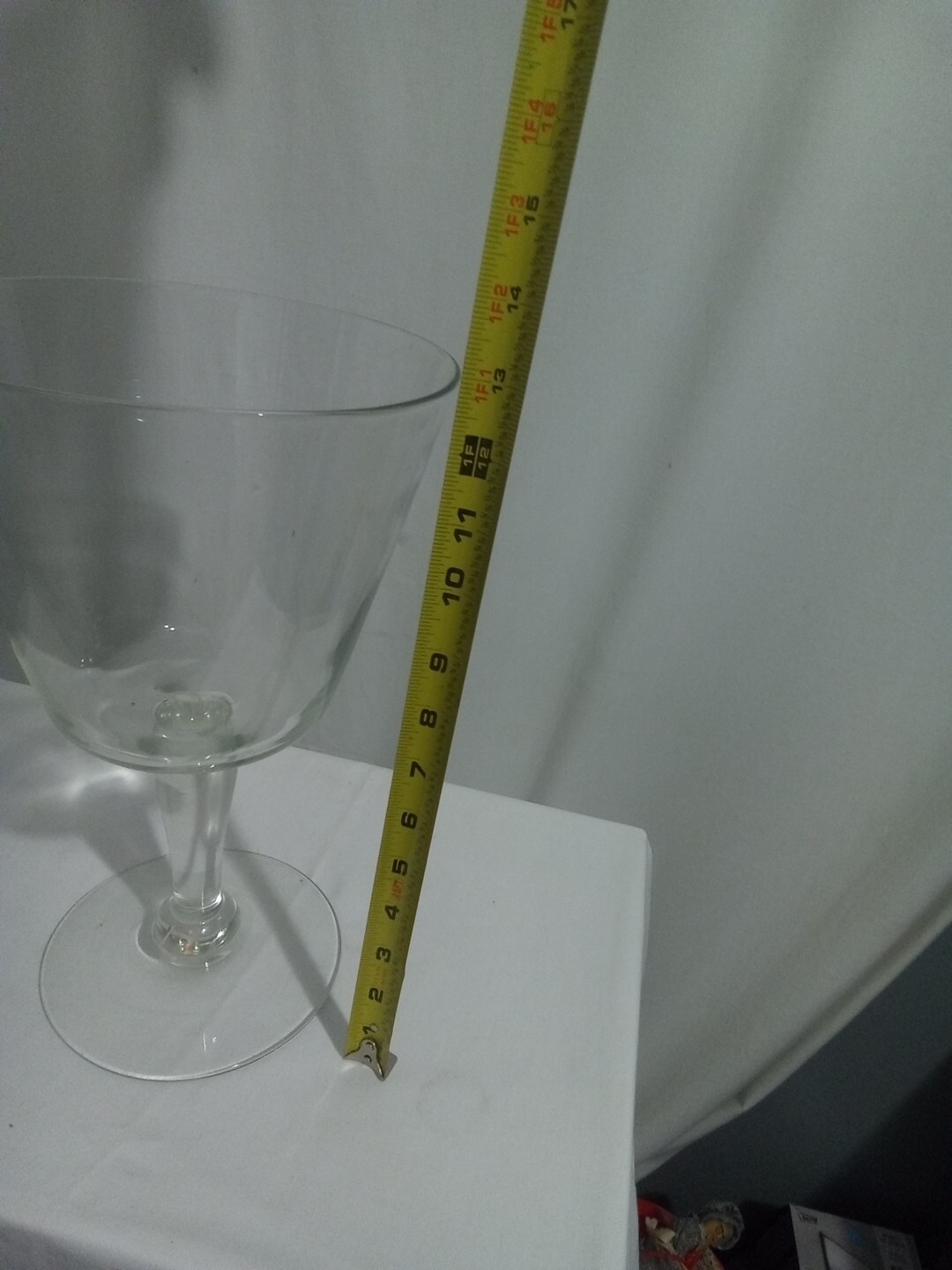 Vtg 13” Tall Clear Glass Large Brandy Snifter Fish Bowl Terrarium