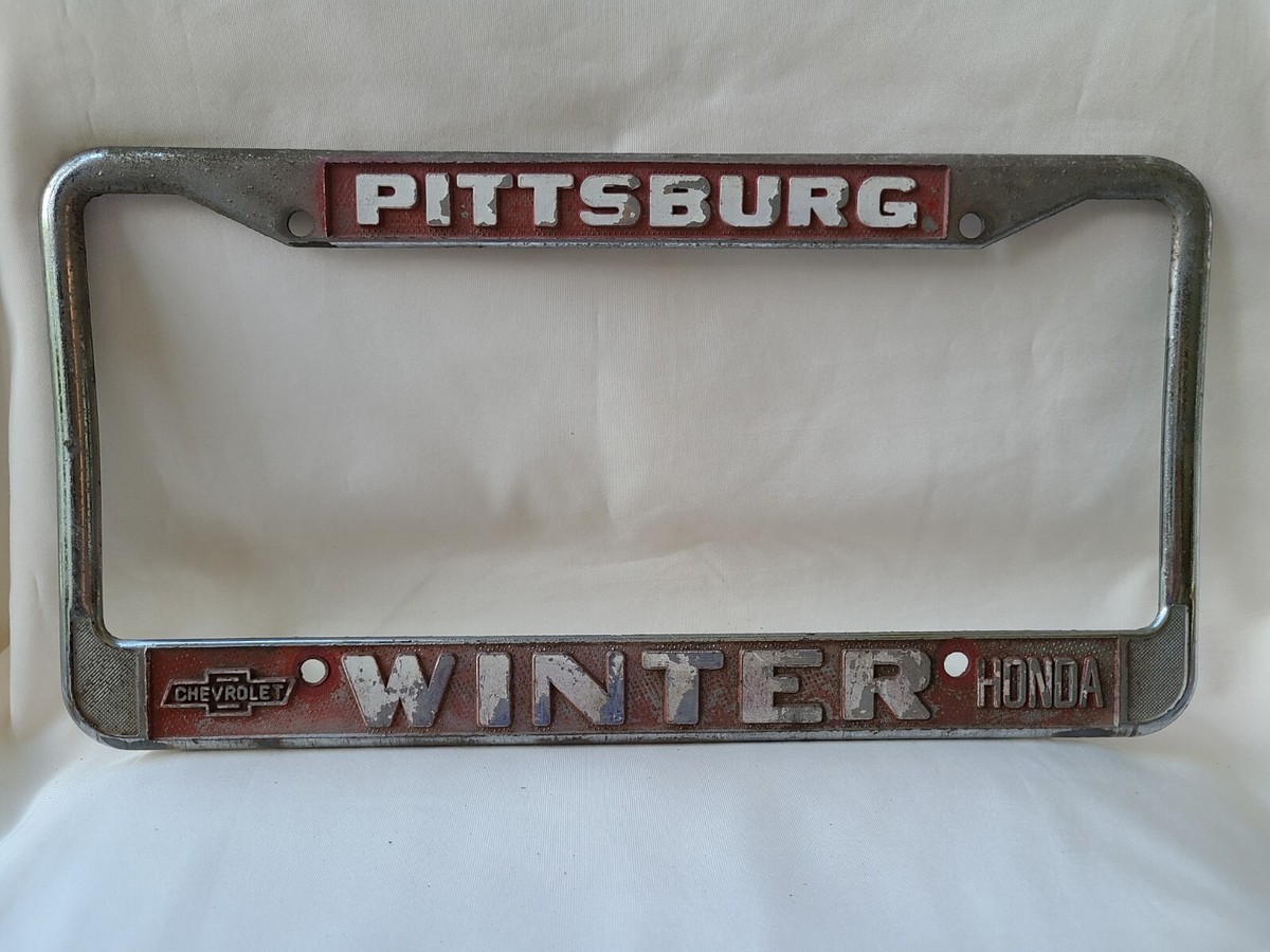 Vintage Winter Chevrolet Honda Pittsburg California License Plate