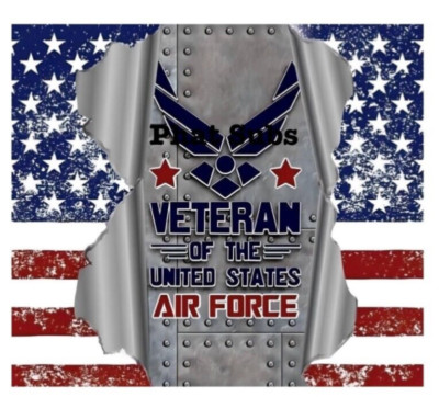 20oz Sublimation Tumbler Wrap Air Force Veteran Ready To Press Heat Transfer
