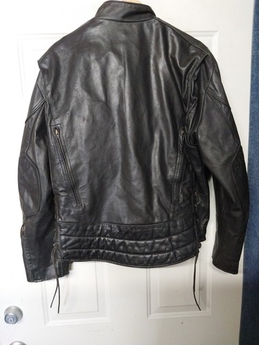 Kerr Branded Thick Leather Lined Classic Motorcycle Jacket Mint Size 44 - Picture 2 of 11
