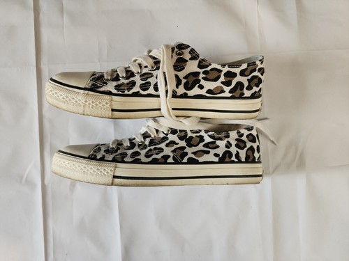 Women's Canvas Leopard Print Fashion Sneakers (43) Sz 11 Aode Kan Stylin' Shoes - Picture 8 of 12