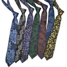 Homme Femme Floral Cravate Jacquard Ethnique Brillant Vintage Habillé Fête Show