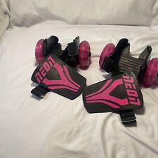 Yvolution Light Up Glowing Neon Street Pink Clip  Go Heel Rollers Skates