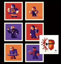 Tom Whalen 4x4 SLASHERS 6-screenprint set + SKETCH Edition of 100 NEW 🚚✅