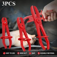 3 Pcs Hose Clamp Pliers Pinch Off Set for Brake Fuel Gas lines Coolant Hoses Red