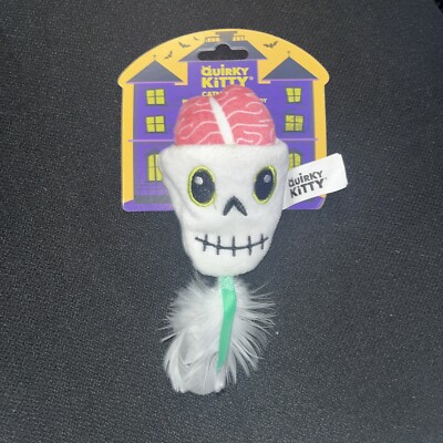 Quirky Kitty  Pick Your Brain Skull Hide-A-Toy Catnip Filled Cat Toy Halloween