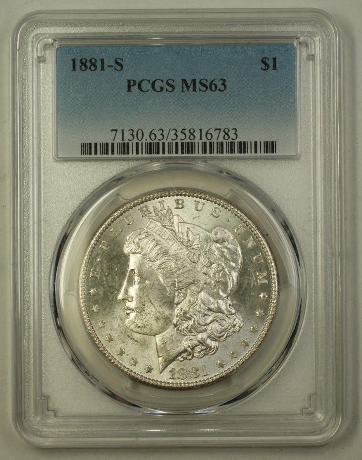 1881-S US Morgan Silver Dollar $1 Coin PCGS MS-63 (B) 12 | eBay