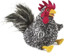 Folkmanis Barred Rock Rooster Hand Puppet, Black, White, Red, Yellow