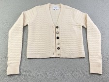 LA LIGNE NEW YORK Cardigan Long Sleeves Ivory Wool Cashmere Bejeweled Small EXC