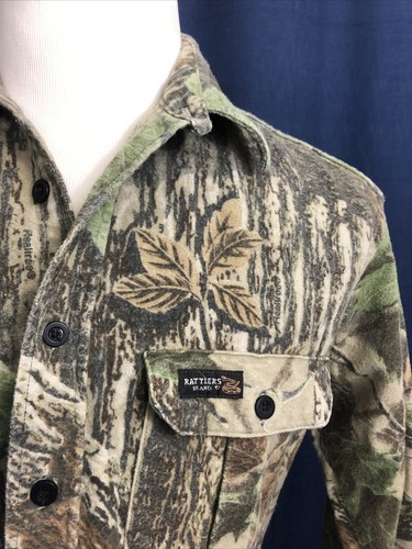 Rattlers Brand Mens Camo Realtree Button Up Flannel Shirt Size Large - Picture 3 of 4