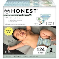 124 Count The Honest Company Clean Conscious Diapers for Sensitive Skin 