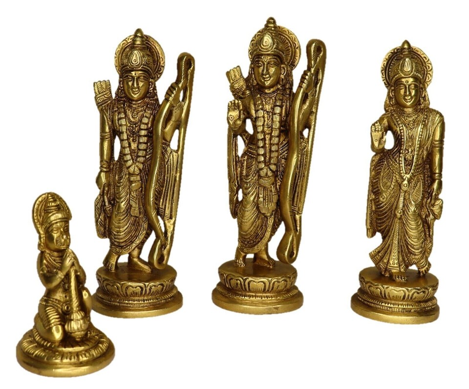 Ram Darbar Statue Handcrafted Brass Rama Laxman Sita & Hanuman Figure