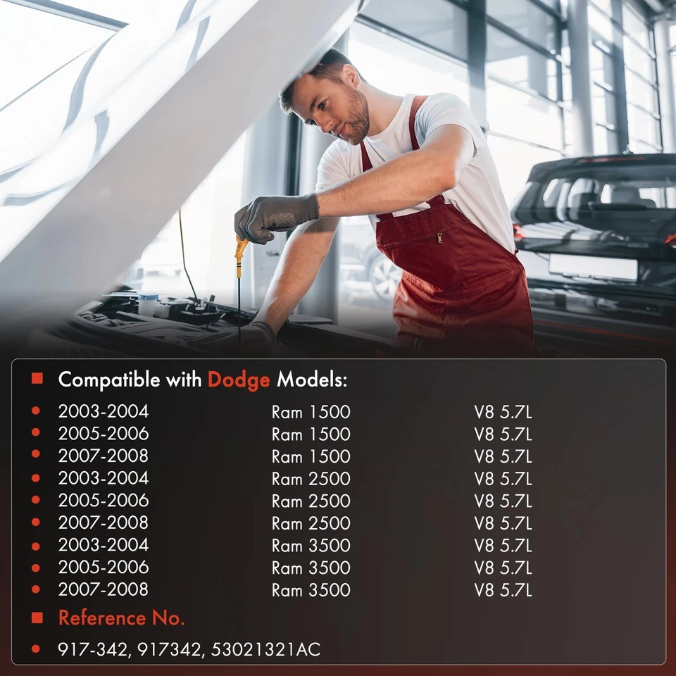 Varilla de medición de aceite de motor para Dodge Ram 1500 Ram 2500 Ram 3500 2003 2004-2008 V8 5,7 L Foto 2 de 4