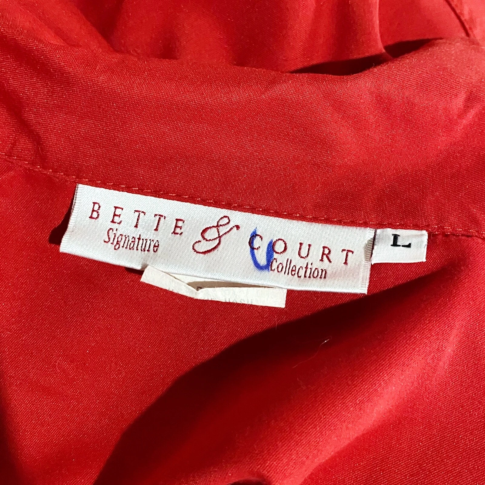 Giacca Coach Bette & Court Vintage anni 80 Taglia Large XL Rossa Felpa Mezza Zip