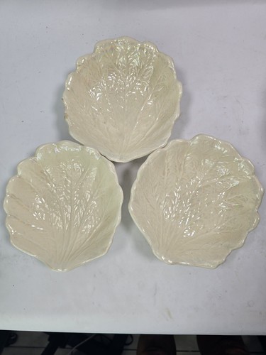 Set of 4 Ceramic White Cabbage Lettuce Leaf Bowl Pearlescent Iridescent. USA. - Picture 16 of 24