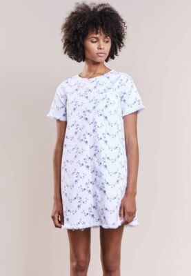 Current Elliott The Fray Edge Shift Dress Sugar Viney Floral White Size 0 $228