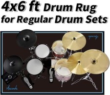 Drum Rug 4x6 ft Non Slip Rubber Drum Mat Sound Absorption Drum Carpet