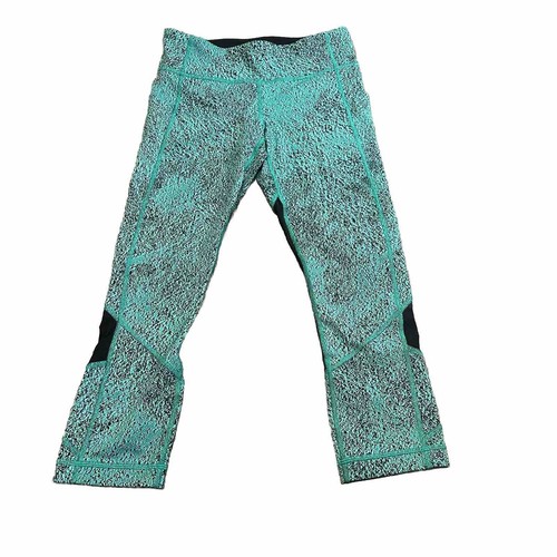 Leggings de entrenamiento recortados Lululemon para mujer spray jacquard verde ritmo rival talla 6 - Imagen 2 de 8