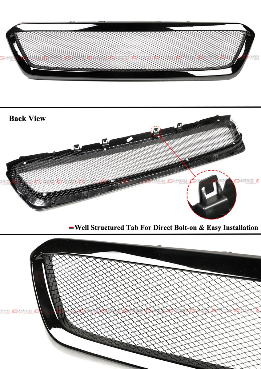 For 2015-17 Subaru WRX STi VA JDM Gloss Black Badgeless Front Mesh