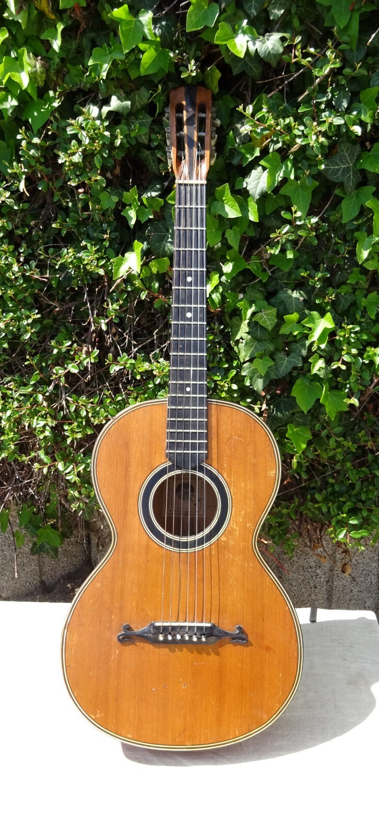Alte Gitarre Wandergitarre Zettel Ferdinand Slatin Villach ca. 95 cm