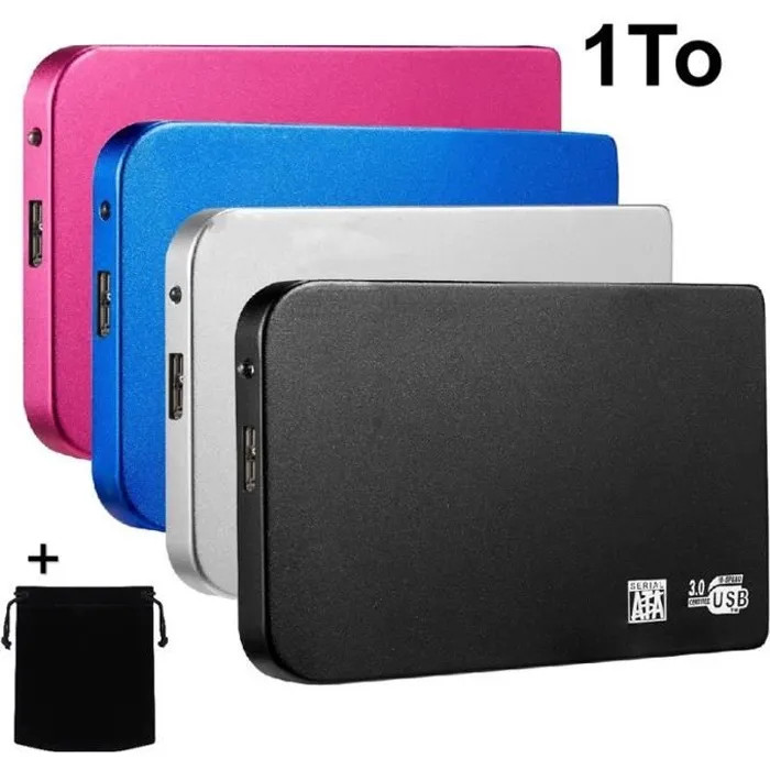 Disque dur externe 1To 2.5" USB 3.0 portable rouge avec pochette - Backup Move