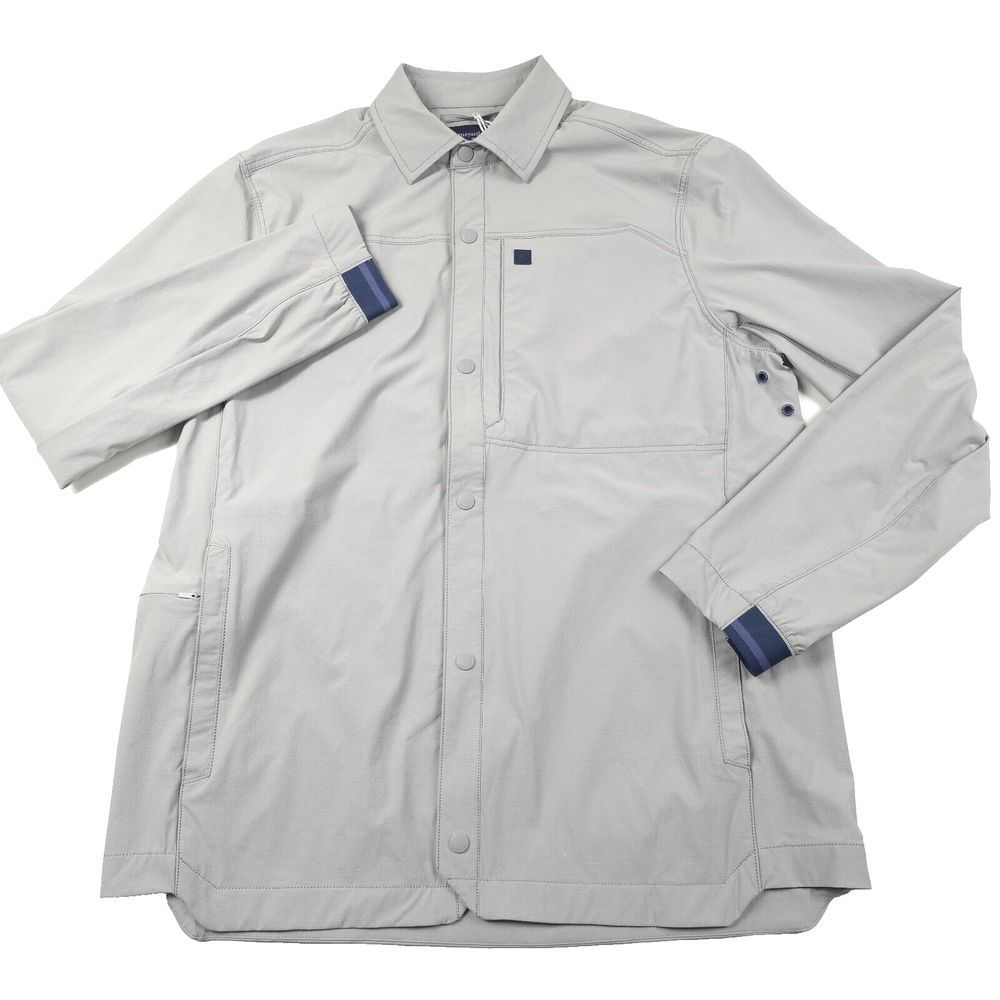 Vineyard Vines Gray Button-Up Overshirt Jacket for Men - Medium