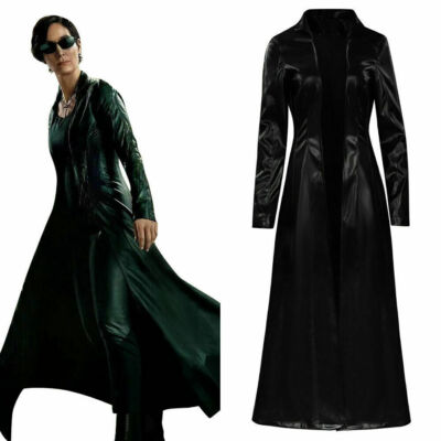 The Matrix Resurrections Trinity Cosplay Costume Outfit Halloween Jacket Coat