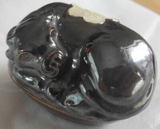 Ancienne boite à outils japonaise encens en faïence avec signature Japon