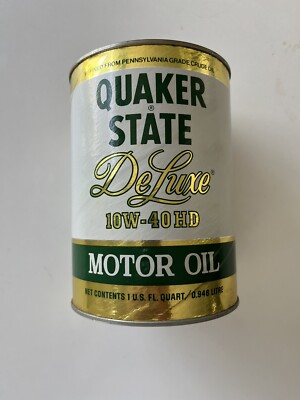 Vintage Sealed Quaker State 10W 40 HD Motor Oil Quart Can